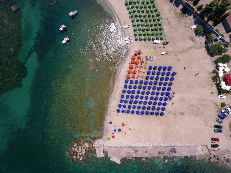 Vista aerea della spiaggia